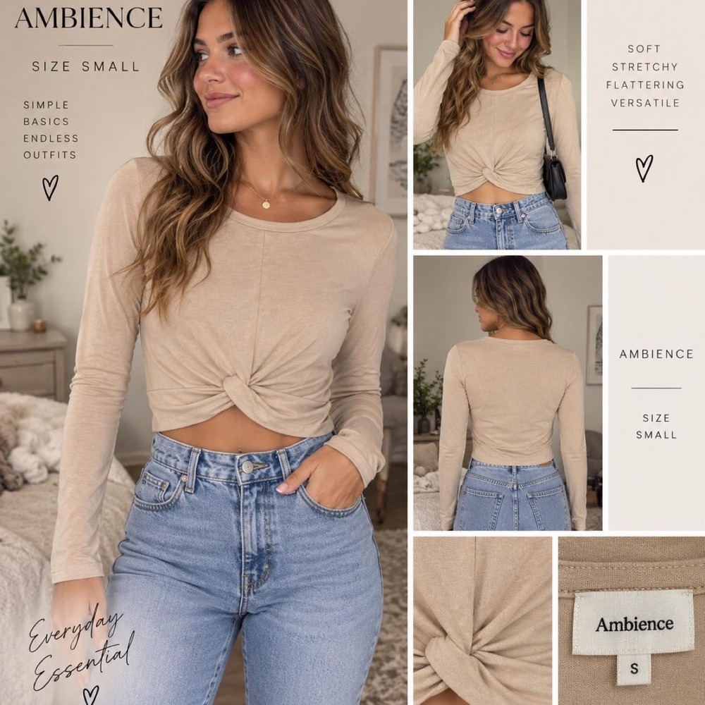 π€ Ambience Twist-Front Top β Size Small